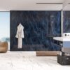 12"x24"x3/8" Antique Dark Blue Polished Porcelain Tile