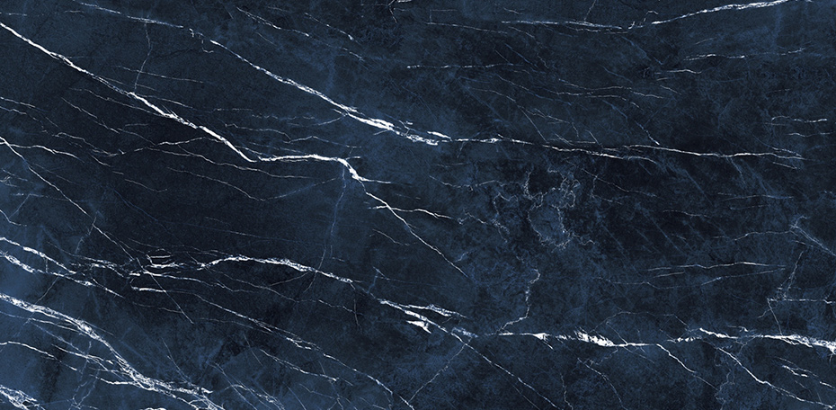 12"x24"x3/8" Antique Dark Blue Polished Porcelain Tile