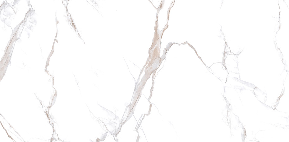 12"x24"x3/8" Calacatta Bronze Polished Marble Look Porcelain Tile