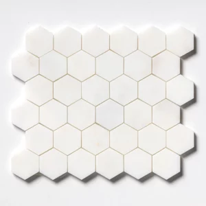 Afyon Sugar Polished Hexagon Marble Mosaic 10 3/8x12