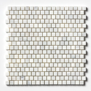 Carrara Blend Honed Staggered Joint Marble Mosaic 12x12