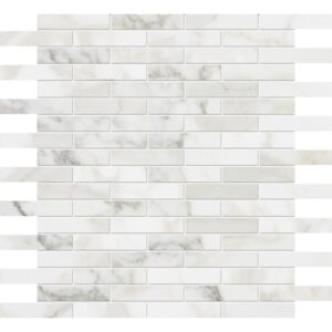 Calacatta Gold Polished 5/8x3 Marble Mosaic 12x12