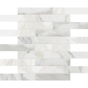 Calacatta Gold Polished 1 1/4 X 6 Marble Mosaic 12x12