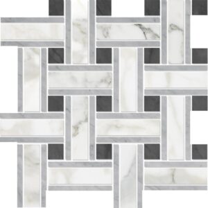 Calacatta Gold Polished Lattice Marble Mosaic 12x12