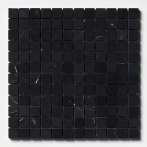 Black Honed 1x1 Marble Mosaic 12x12