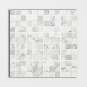 Calacatta Gold Polished 1x1 Marble Mosaic 12x12