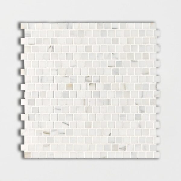 Calacatta Gold Polished 5/8x5/8 Marble Mosaic 12x12
