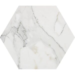 Hexagon Calacatta Gold Extra Polished Marble Waterjet Decos 5 25/32x5