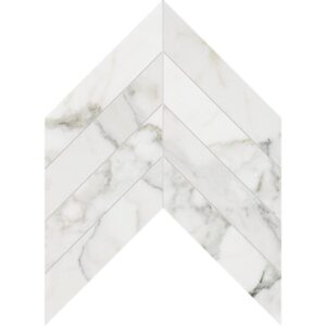 Chevron Calacatta Gold Extra Polished Marble Waterjet Decos 13x10