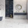 12"x24"x3/8" Calacatta Bronze Polished Marble Look Porcelain Tile