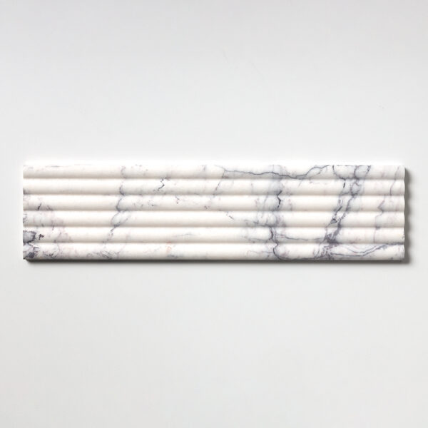 Lilac Honed Flute Trim Marble Tile 6x24