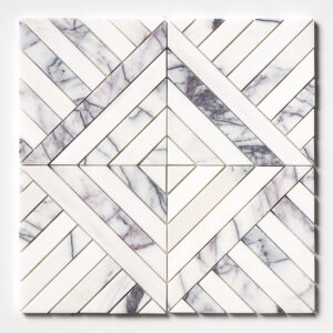 Lilac Honed Ponte Marble Mosaic 14 5/16x14 5/16