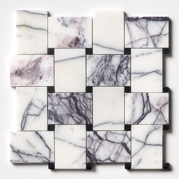 Lilac Honed Pinwheel Marble Mosaic 12x12