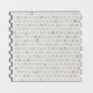 White Carrara C Honed 5/8x5/8 Marble Mosaic 12x12