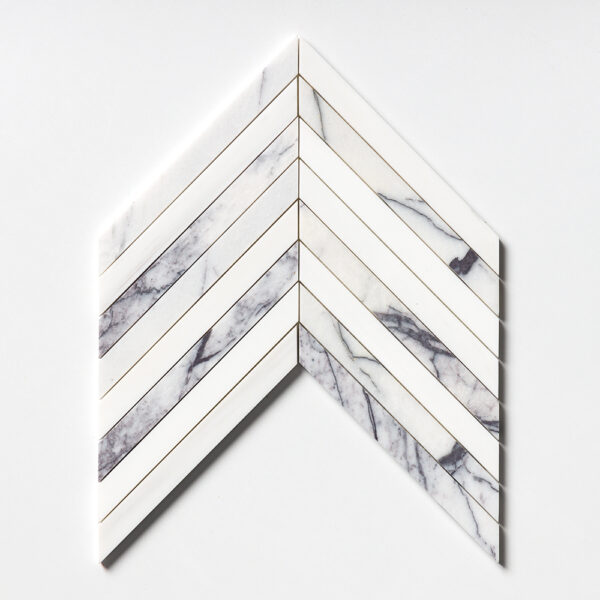Lilac Honed Thin Chevron Marble Mosaic 10x13
