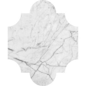 San Felipe White Carrara C Honed Marble Waterjet Decos 8x9 3/4