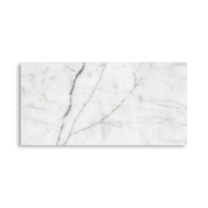 White Carrara C Honed Marble Tile 2 3/4x5 1/2
