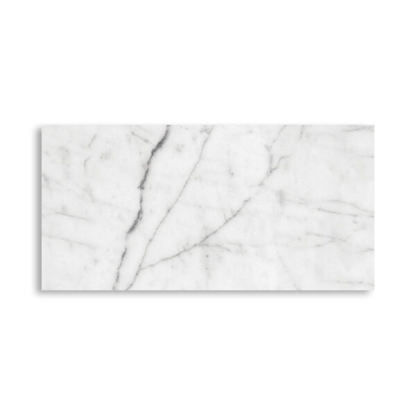White Carrara C Honed Marble Tile 2 3/4x5 1/2
