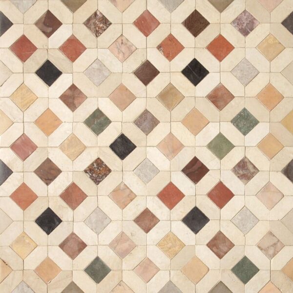 Dougga Honed Limestone Mosaic 11 5/8x11 5/8