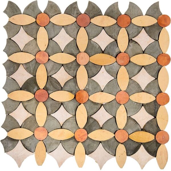 Zuhur Honed Limestone Mosaic 11 5/8x11 5/8