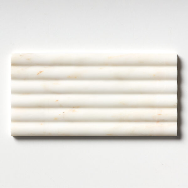 Calacatta Amber Honed Flute Trim Marble Tile 6x12x3/4