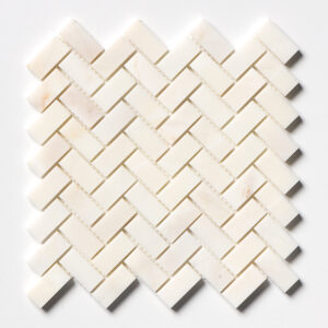 Calacatta Amber Honed Herringbone 1x2 Marble Mosaic 11x11