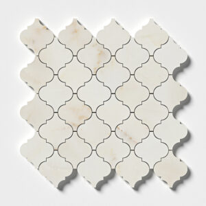 Calacatta Amber Honed Arabesque Marble Mosaic 12x12