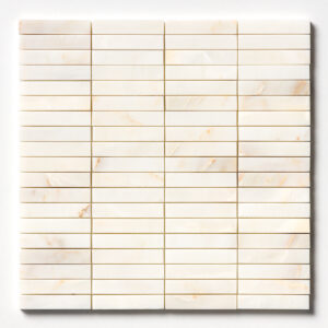 Calacatta Amber Honed 5/8x3 Marble Mosaic 12x12