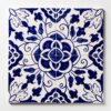 Blue Floral Glazed Ceramic Tile 6"x6"x3/8" - $10.82 / pcs
