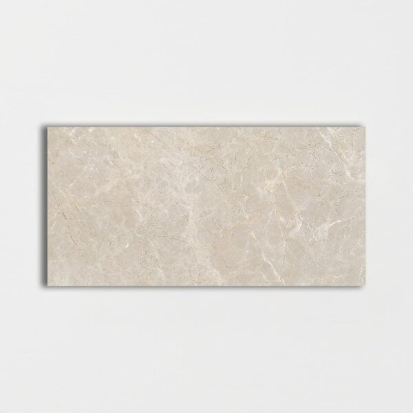 Fawn Gray Polished Porcelain Backed Marble Tile 12"x24"x1/2" - $10.58 per sq. ft.