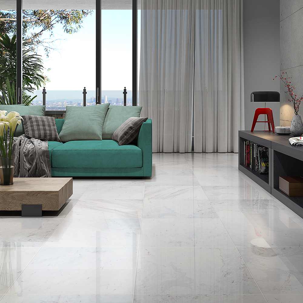 Volakas Polished Marble Tile with Porcelain Body 24"x24"x1/2" - $22.70 / sq. ft.
